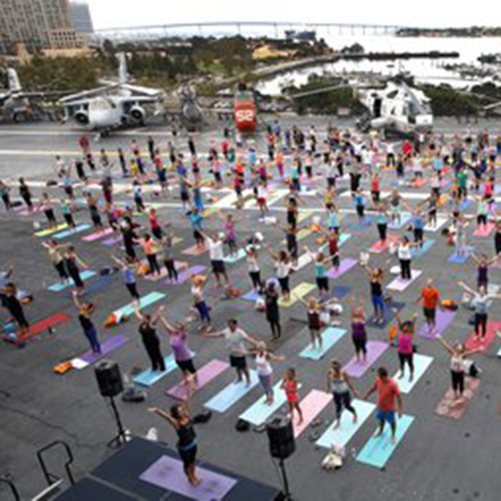Yoga One on the USS Midway